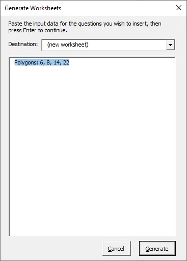 Worksheet Generator - Microsoft Word prompt screenshot